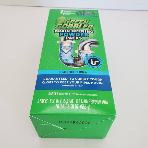 Green Gobbler 6.53 oz. Drain Opening Powder Packs (3) plus 1 clog remover tool - Picture 5 of 5